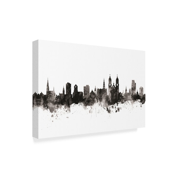 Michael Tompsett 'St Gallen Switzerland Skyline Black White' Canvas Art,22x32